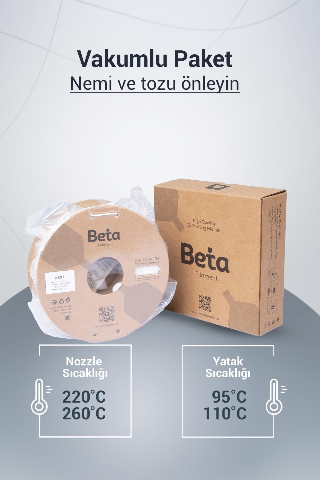 Beta%20ABS+%20Filament%20White(Beyaz)%20-%200.8KG