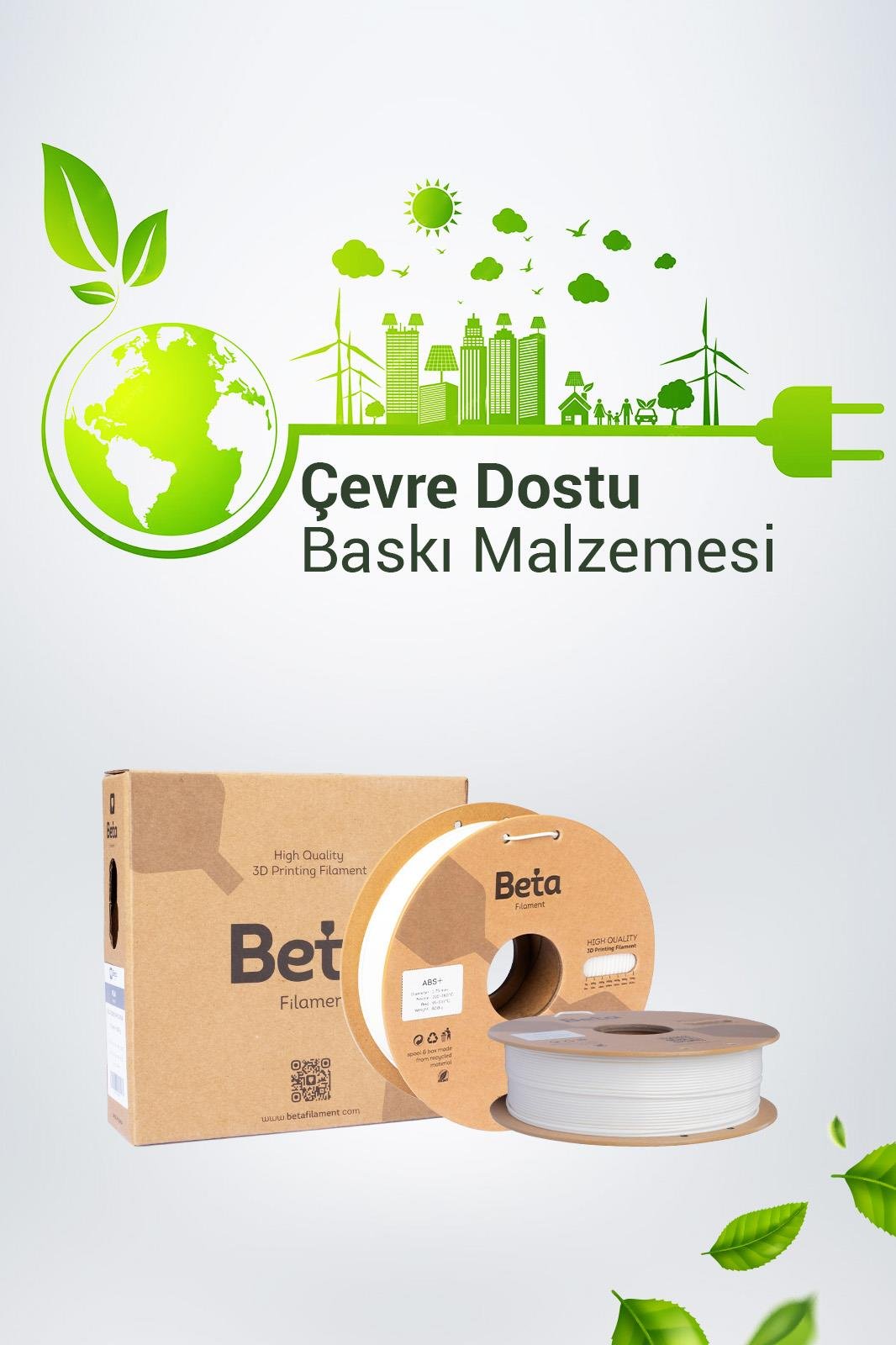 Beta%20ABS+%20Filament%20White(Beyaz)%20-%200.8KG