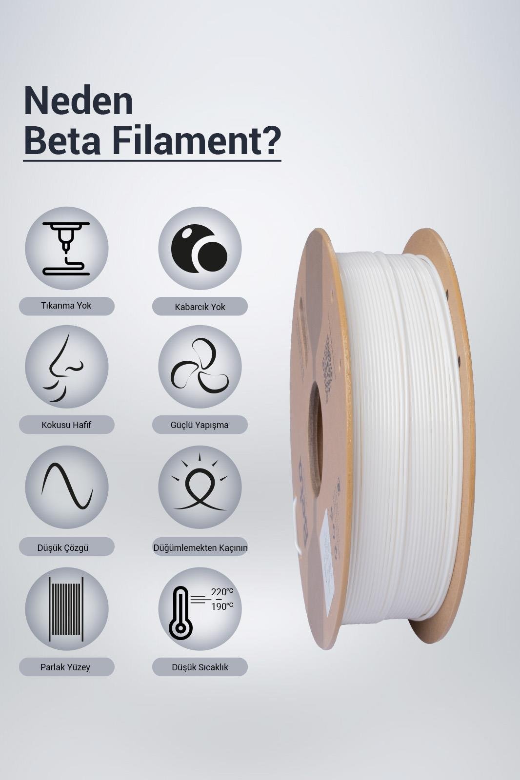 Beta%20ABS+%20Filament%20White(Beyaz)%20-%200.8KG