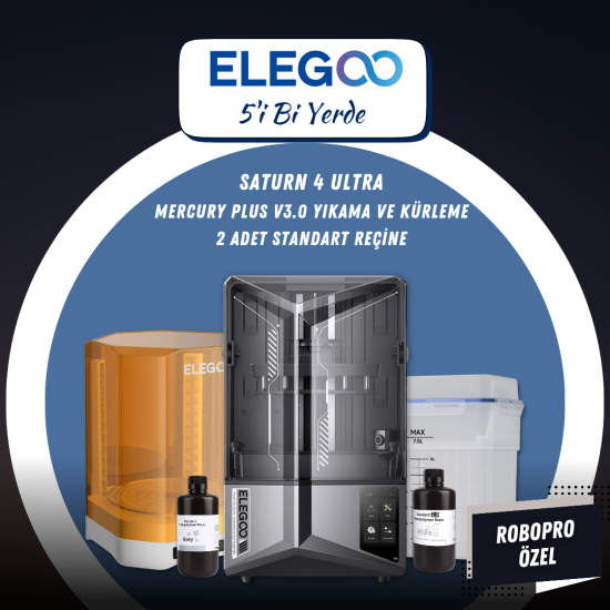 Elegoo Saturn 4 Ultra & Elegoo Mercury Plus V3.0 Yıkama ve Kürleme Makinesi & Elegoo Standart Fotopolimer Reçine 