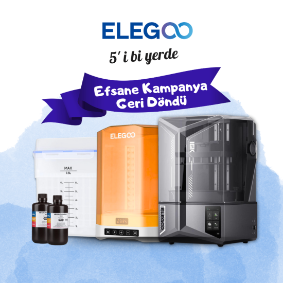 Elegoo 5’İ 1 Yerde SLA Seti - Reçine Hediyeli