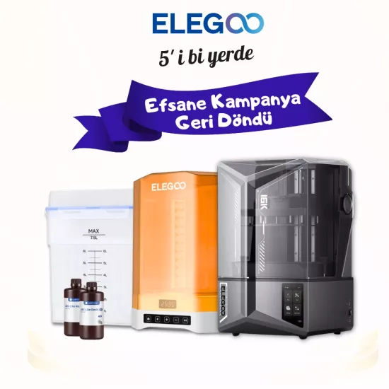Elegoo 5’İ 1 Yerde SLA Seti - Reçine Hediyeli
